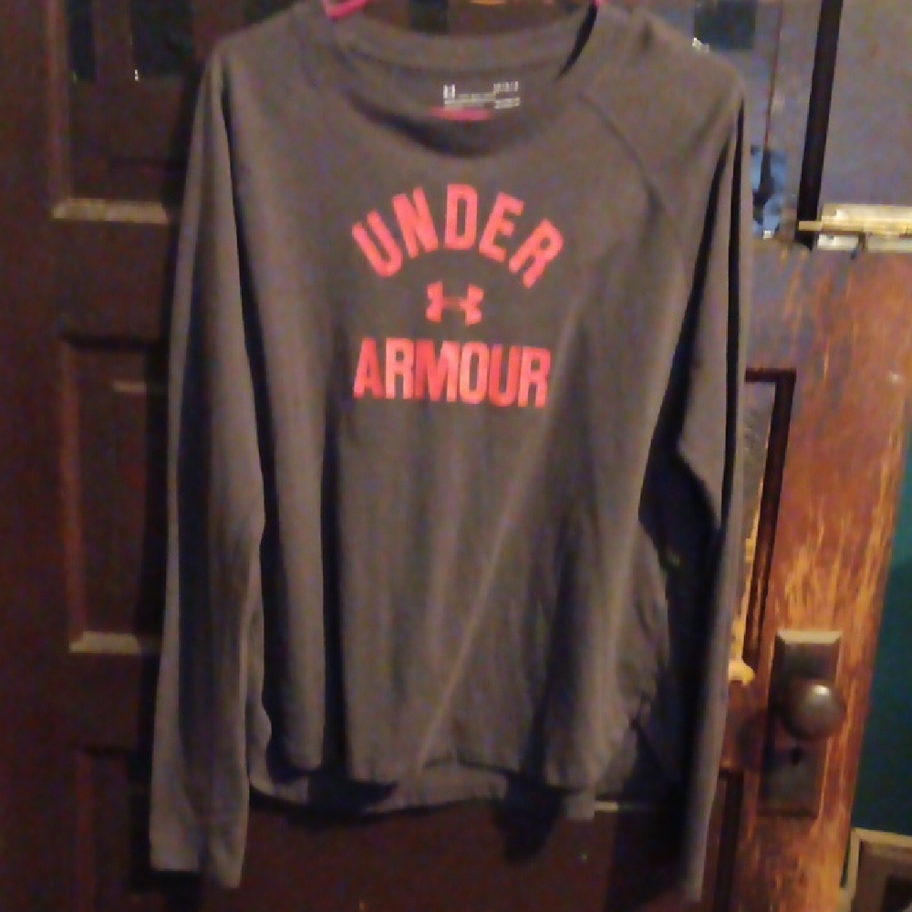 Under Armour Dark Gray Long Sleeve with Red Logo
